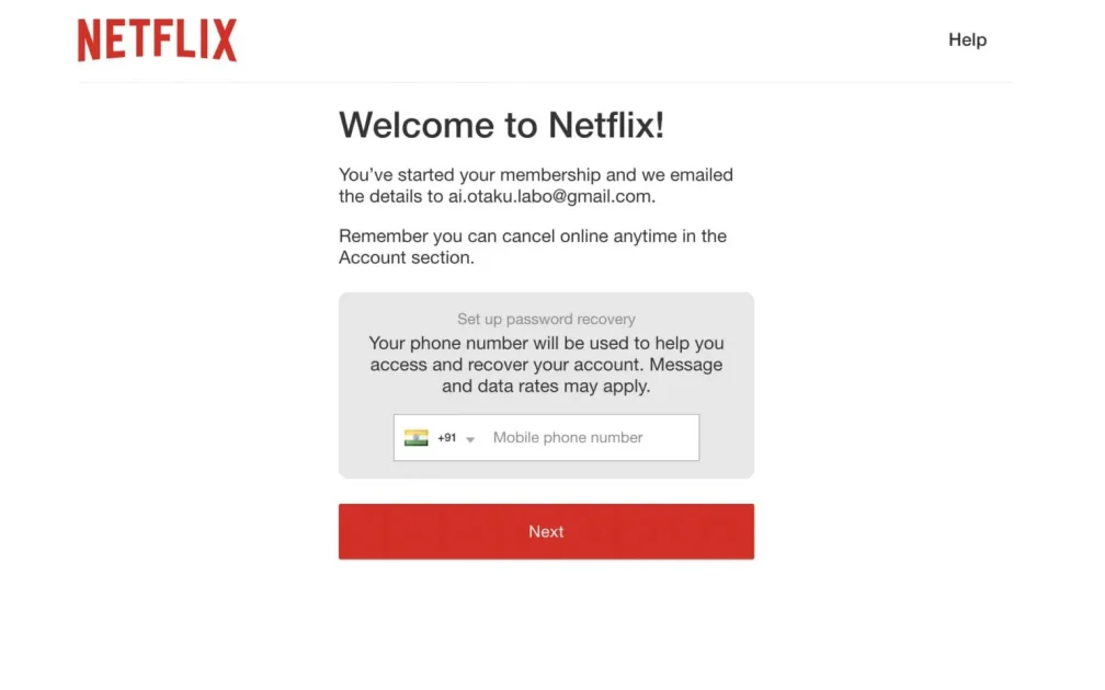 インドのNetflixに登録する方法07