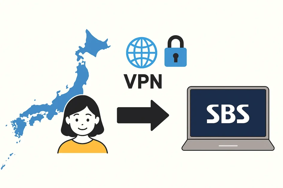 VPN接続することで日本から韓国の番組SBS人気歌謡を見る方法